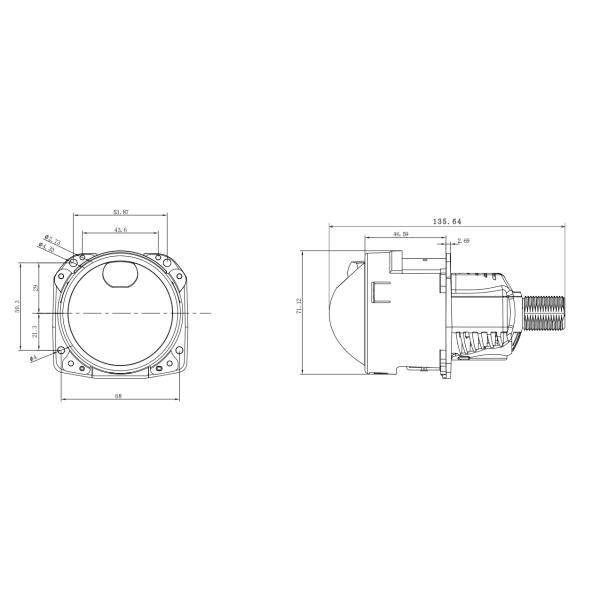 Cymauto Ty6-1 2.5inch Bi Projector Lens Short Size 12v High-end Texture Ultra Bright Projector Headlight RHD/LHD/flat