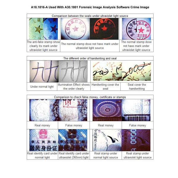 A18.1816-A Document Examination Analyzer / Document Examination Equipment With Halogen Lamp UVC UVA