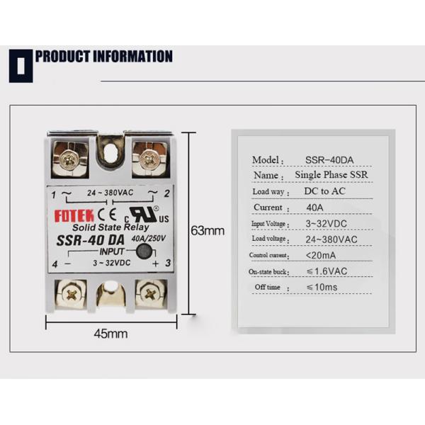40A DC to AC Solid State Relay SSR Relay FOTEK 40DA Solid State Relay SSR-40DA