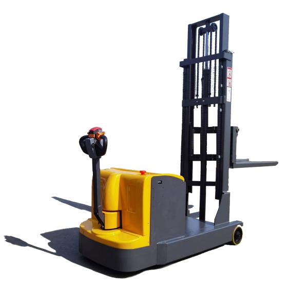 Superior quality 1.2ton 2m Electric powered stacker Walk behind forklift