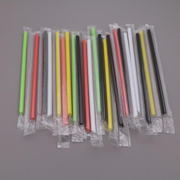 Diameter 6mm length 185mm Drinking straw for juice in colorful individual package