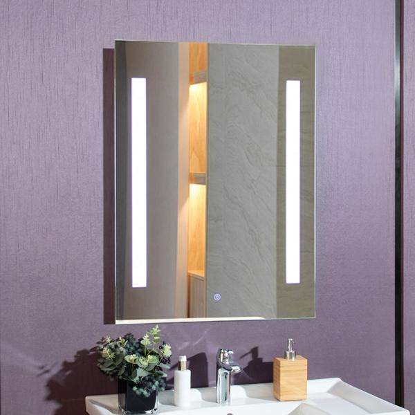 Customized Design Style LED Lighted Bathroom Mirror with Clock and Medicine Cabinet