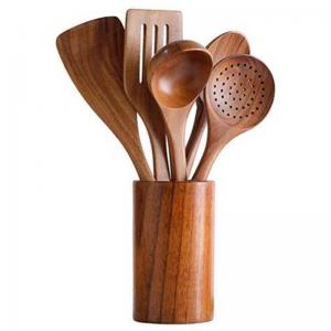 China acacia Wooden Cooking Utensil Set Non Toxic Wooden Spatula For Nonstick wholesale