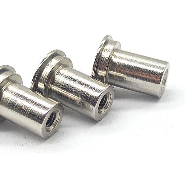 Hollow CNC Turning Parts High Precision Flat Head Rivet Nut Anodized