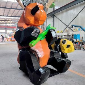 Fully Customizable Animatronic Panda Model Orange Color Weather Resistant