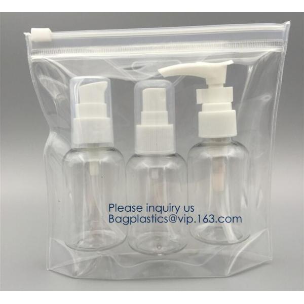 Custom Screen Printing Clear EVA Zip lockk Bags Portable Travel MakeupToiletry Cosmetic Bag Packing Pouch, BAGEASE PACK