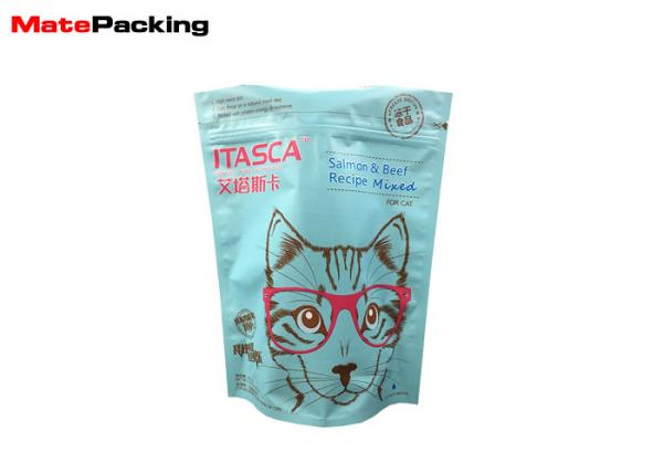 Quality Zipper Stand Up Pet Food Packaging Bags Customized Thickness For Cat for sale