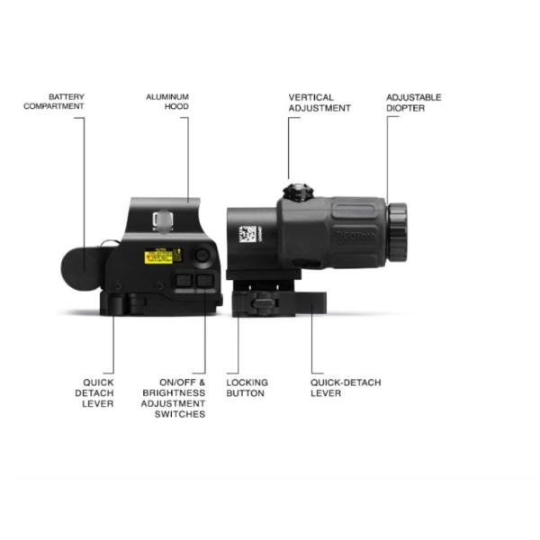 G33 3x Magnifier Tactical Holographic Sight 558 Hunting Red Dot Sight W/QD Mount