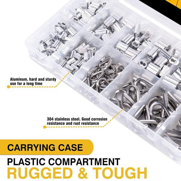 Practical Aluminum Wire Crimp Sleeves Rustproof For Multiple Sizes Rope