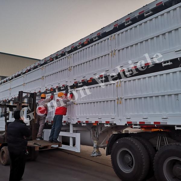 60T Loading 16 Tons Axles 1000mm Drop Side Semi Trailer