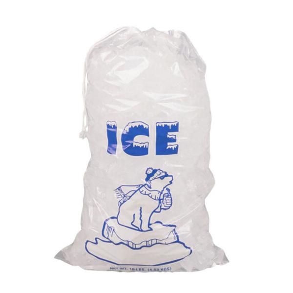 10LBS 20LBS LDPE Ice Cube Packaging Printing Plastic Bag With Customer Own Logo