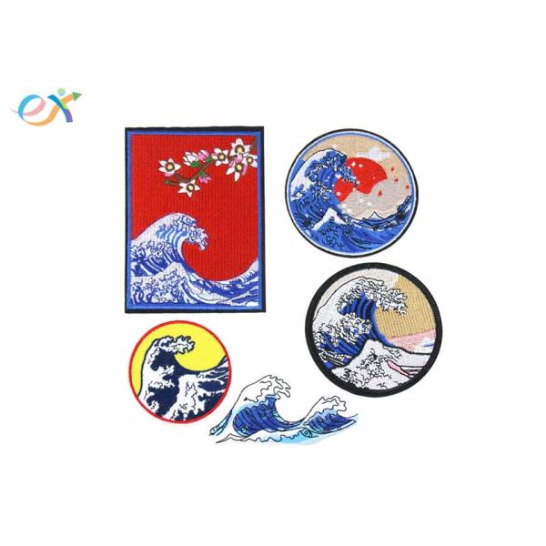 Great Wave Off Kanagawa Patch Embroidered Applique Badge Iron On Sew On Emblem