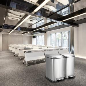 China Silver 5.28 Gallon Dual Trash Recycle Can wholesale