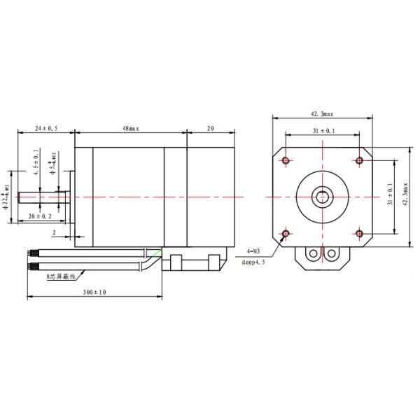 Casun 1.68Amp 0.5kg NEMA 17 Closed Loop Stepper Motor For CNC