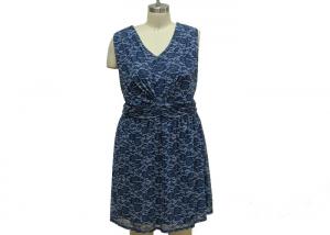 China Lace Pattern Knee Length Casual Summer Dresses , Ladies Holiday Dresses Round Neck on sale