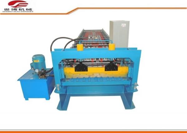 Quality Blue Color Steel Trapezoidal Sheet Roll Forming Machine Export to Indonesia for sale