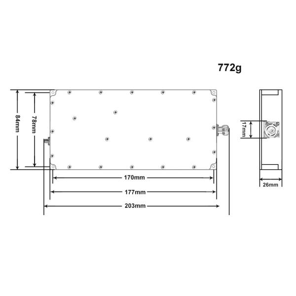 50W Wideband anti drone Power Amplifier Module Frequency Range 1000-1700MHz Gain 47 for Outdoor Security Needs