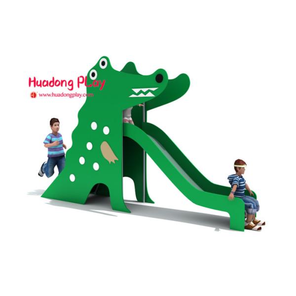 Creative HDPE Playground , Plastic Playground Equipment Crocodile Shape Slide