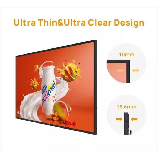 55 Inch Frameless LCD Display Monitor Ultra Thin Narrow Bezel Tv Digital Signage Display