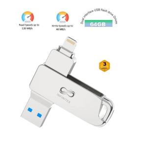 China Mfi Certified High Quality Ios Flash Drive Dual Interface USB Flash Drive Read Speed of up to 120 MB/S and a Write Speed of 40 MB/S wholesale