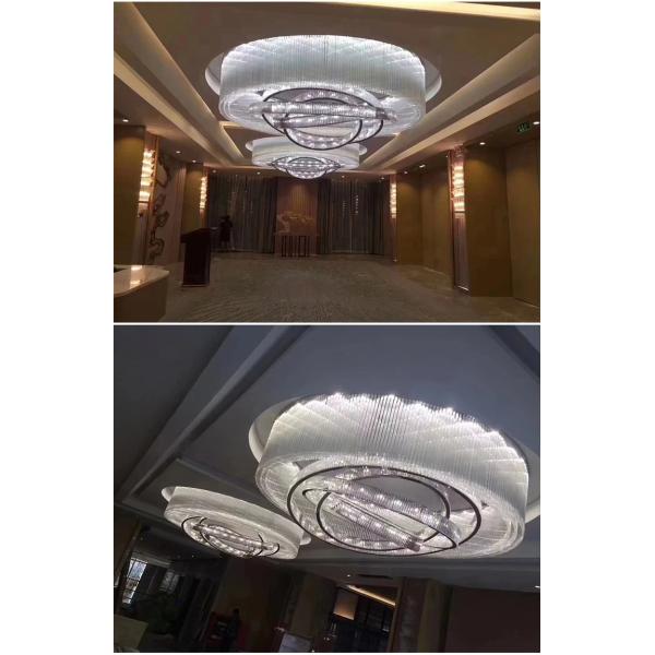 E14 / E12 Hotel Lobby Chandelier Wedding Venue Chandelier With Crystal Lamp Arm