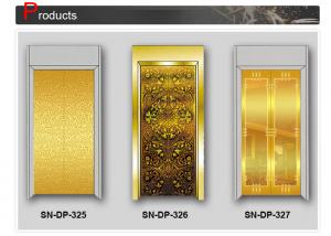China Concave Golden Elevator Cabin Decoration Stainless Steel Door Plates wholesale