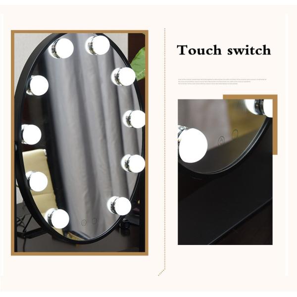 Double Color Portable Vanity Illuminated Makeup Mirror With Touch Switch