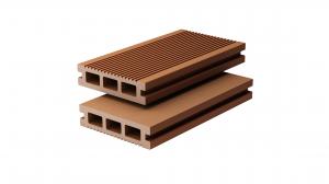 China 100 X 25 Hollow Plastic Decking Boards WPC Wood Plastic Composite Flooring wholesale