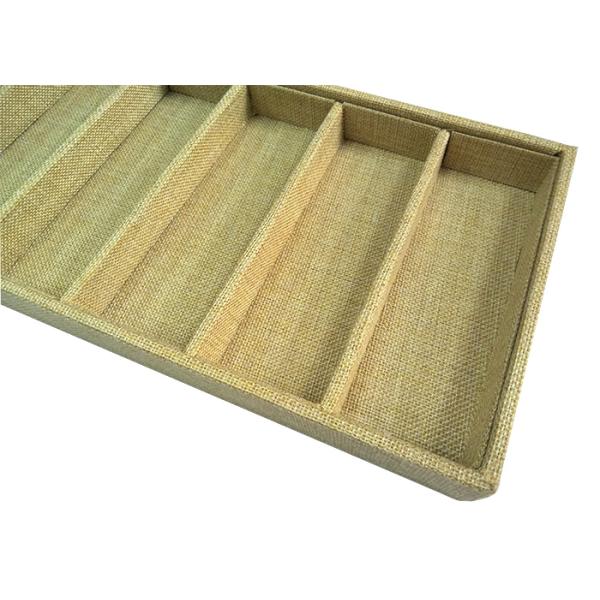 Fabric Wood 6 Pairs of Sunglasses Display Storage Case Small Eyeglasses Tray