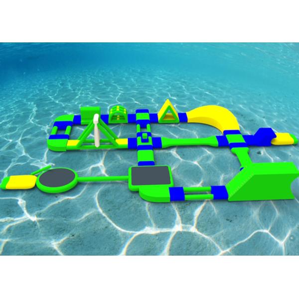 Custom Green 35x21m Inflatable Water Parks Floating PVC Tarpaulin For Kids