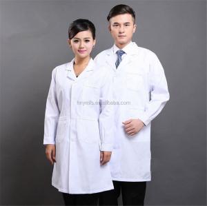 China Unisex Medical Lab Coat White Full Length Lab Coat With Three Pockets wholesale