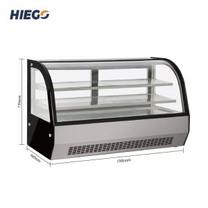 Commercial Curved Refrigerated Cake Display Case Bakery Cooling Showcase For