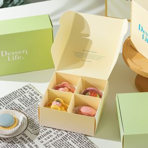 Snowflake Crisp Nougat Custom Paper Boxes Cookie Macaron Packaging Boxes