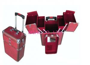 China Aluminum Cases/Aluminum Makeup Cases/Aluminum Trolley Cases/Red Trolley Makeup Cases on sale