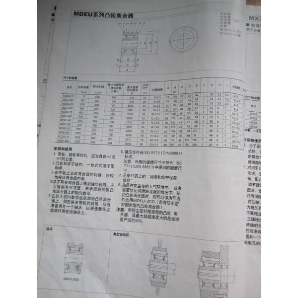 MDEU sprag type one way backstop cam clutch apply in package machine