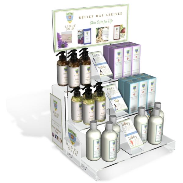 Countertop Makeup Display Units Biodynamic Cosmetic Shop Display Stand