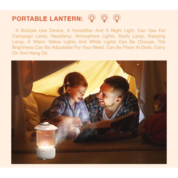 HOMEFISH Tabletop Battery Operated USB Air Humidifier 260ml