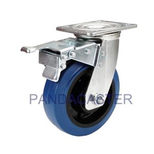 Buy cheap Rubber Heavy Duty Casters 280KG Zinc Plated Finish With Total Brake Device from wholesalers