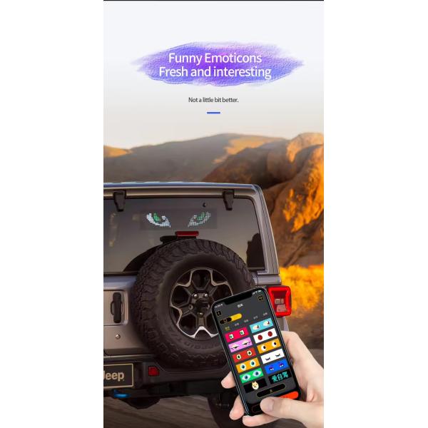 App Control Sign Advertising Rear Window Digital Display with 192x898mm LED Soft Display Rolling Pattern Animation Image