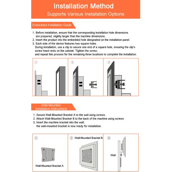 24 inch Embedded Industrial Computer IP65 Waterproof 1000 Nits High Brightness Wall Mount Capacitive Touchscreen LCD Monitor for Kiosk