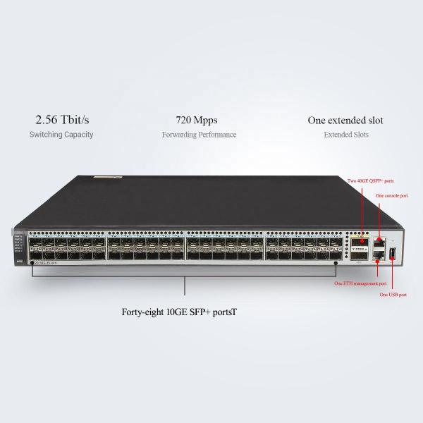 Gigabit Switch S6720-54C-EI-48S-AC 48 Port Network Switch with SNMP Function and Speed Transmission Rate