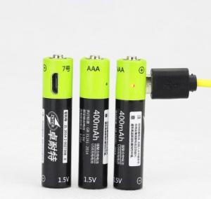 China best quality 1.5V AAA 400AWH NI-MH USB Rechargeable lithium battery+1USB cable wholesale