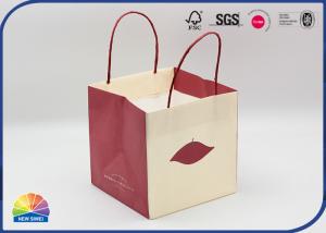 China Cube Shaped White Paper Present Bags With Handles Cookie Box Package on sale