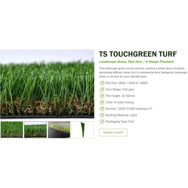 Custom Outdoor UV Resistant Natural Carpet Grass 43 mm Artificial Lawn Synthetic Garden Grass Artificial Turf for Landscape