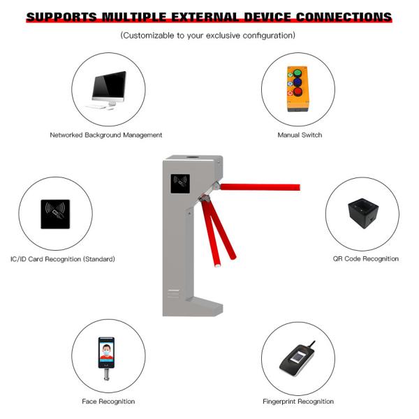 RS485 Communication Interface Automatic Tripod Turnstile Gate three arm