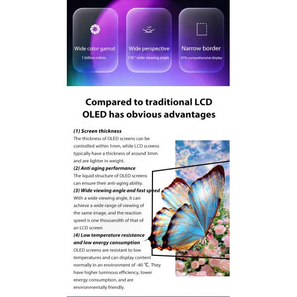 OEM ODM Transparent OLED Screen , 55 Transparent OLED Display