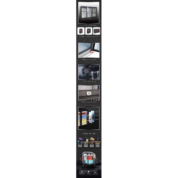 Digital Thermostat Backbar Cooler 756mm Height With 3 Sliding Door Fridge Save Space