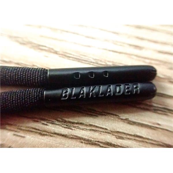 125cm Black Non Elastic Cord With Carved Logo At Both Ends Of The Black Paint Hardware Head