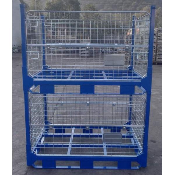 Industrial Wire Mesh Storage Containers Customized Size And Colors