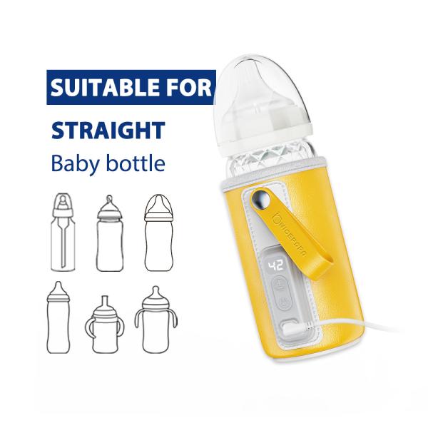 PU Leather 12V 18W Baby Bottle Warmer With LCD Display 8oz